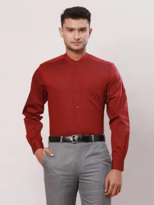 Raymond Men Red Stripe Contemporary Fit Cotton Formal Shirts