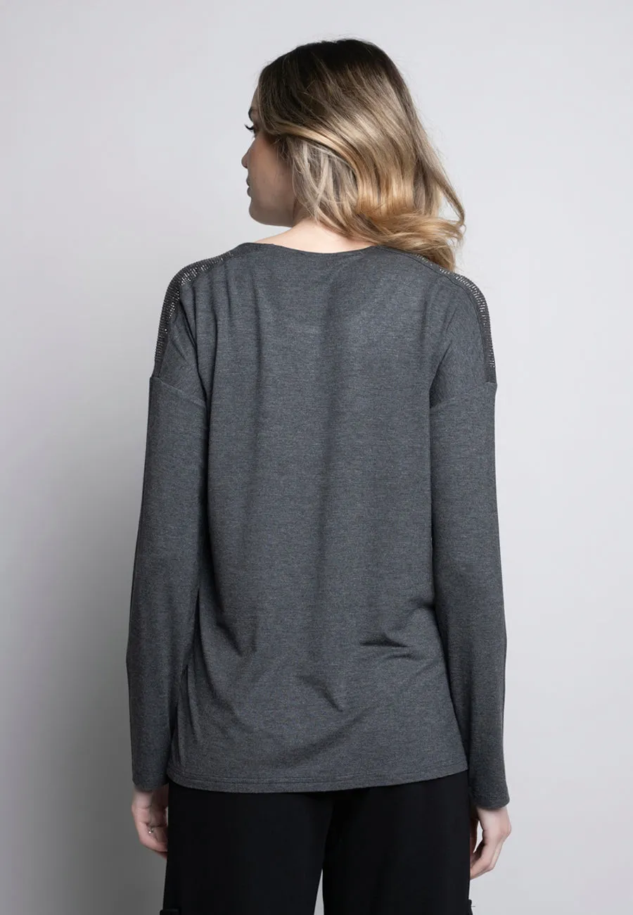 Rhinestone Yoke Top