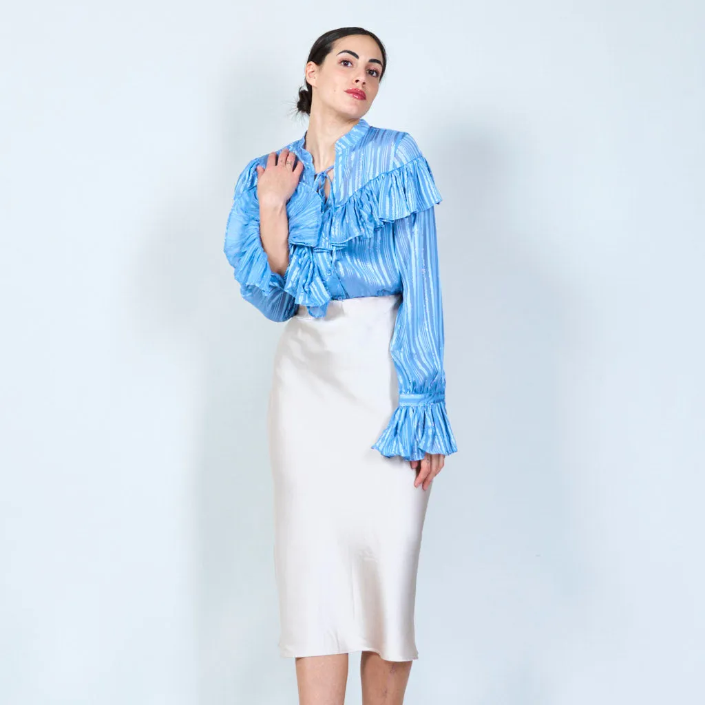 Satin pencil midi skirt wholesale