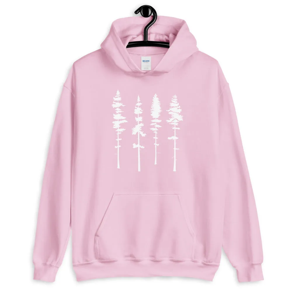 Skinny Pine Tree Hoodie for Men and Women Hiking Camping Sweatshirts Mountains Wanderlust Shirts
