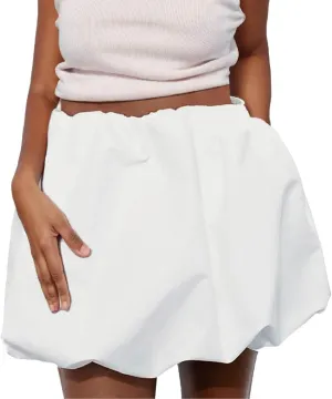 Skirts for Women Fashion Baggy Puff Skirt Summer Beach Short Mini Skirt Trending Elastic Waist Comfort Skater Skirt