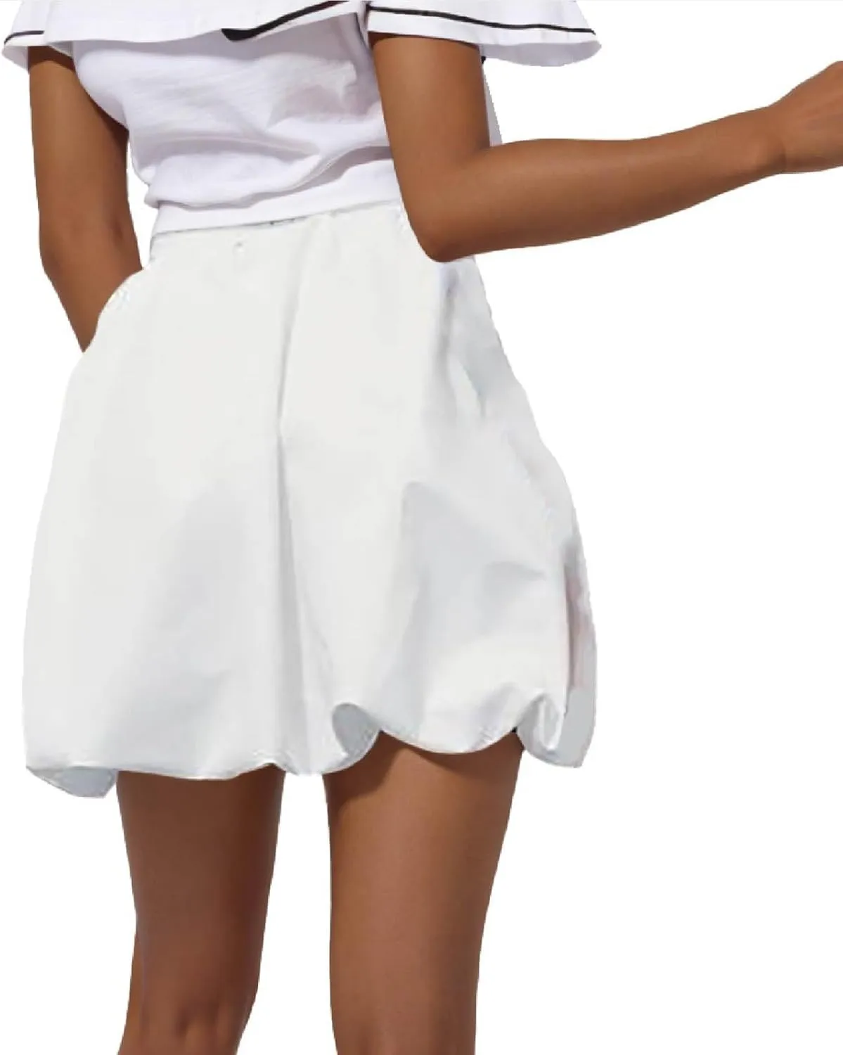 Skirts for Women Fashion Baggy Puff Skirt Summer Beach Short Mini Skirt Trending Elastic Waist Comfort Skater Skirt