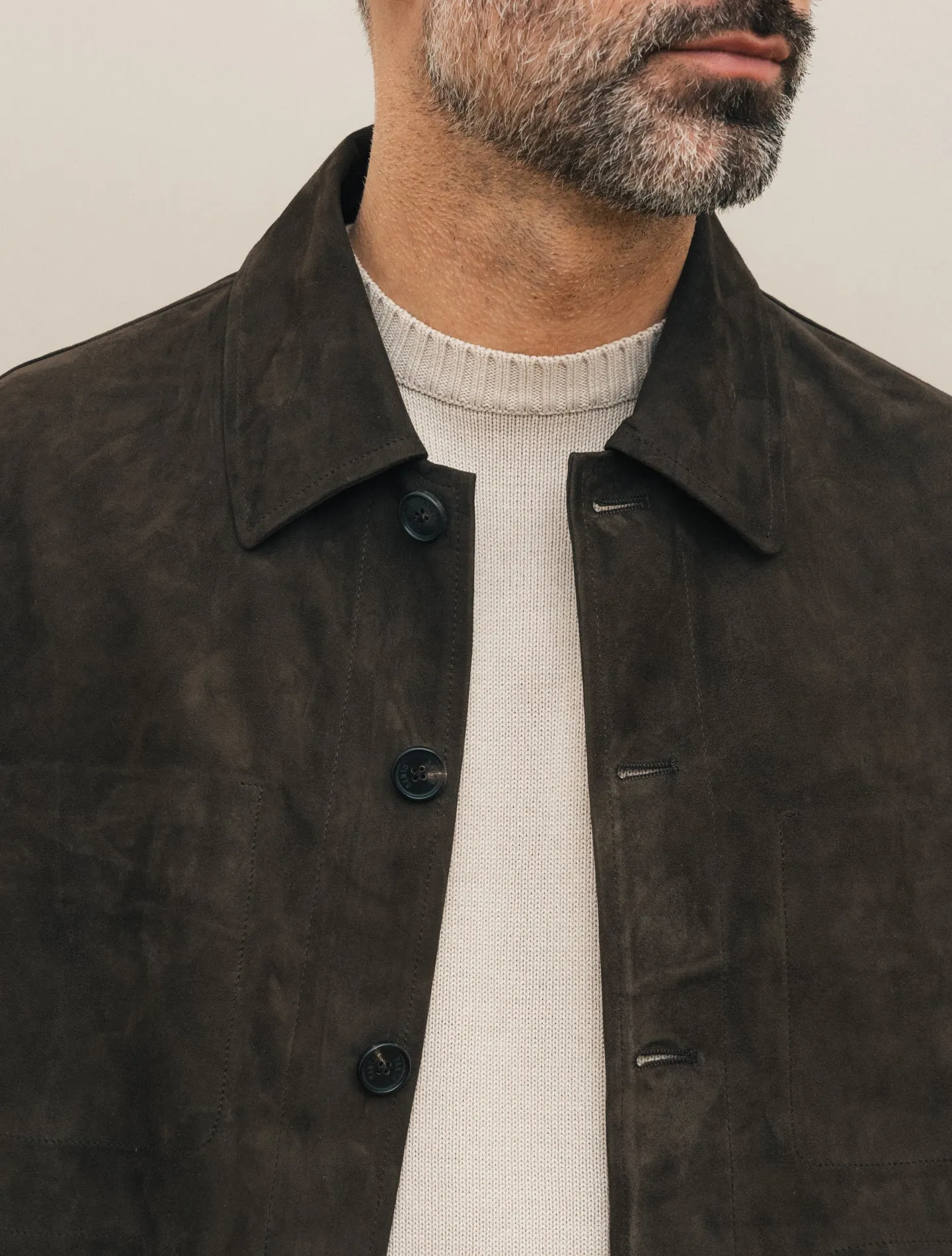 Strozzi Suede Jacket Dark Brown