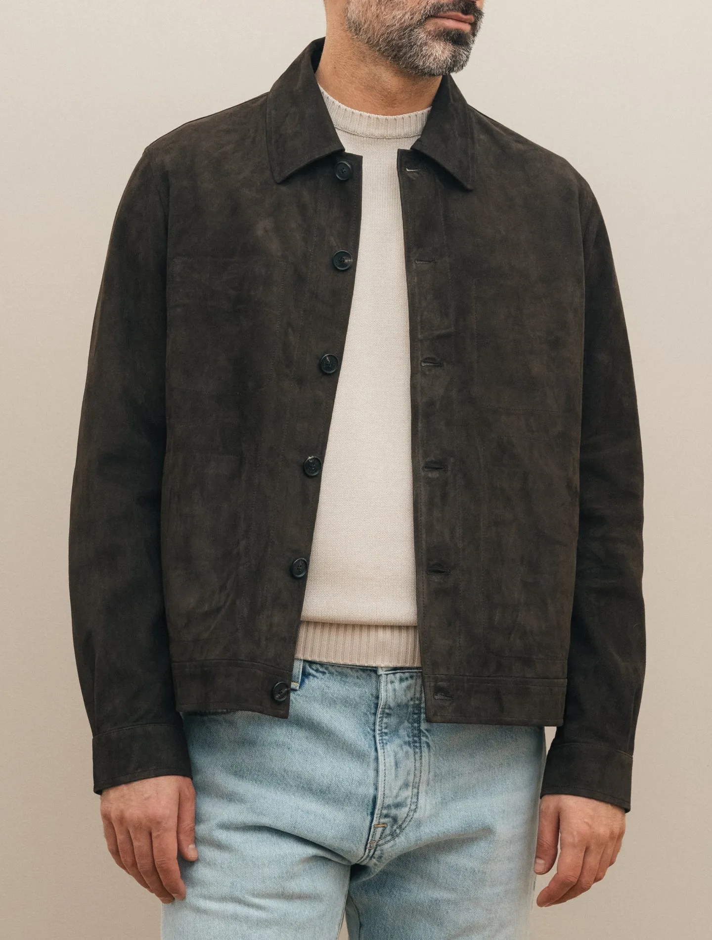 Strozzi Suede Jacket Dark Brown