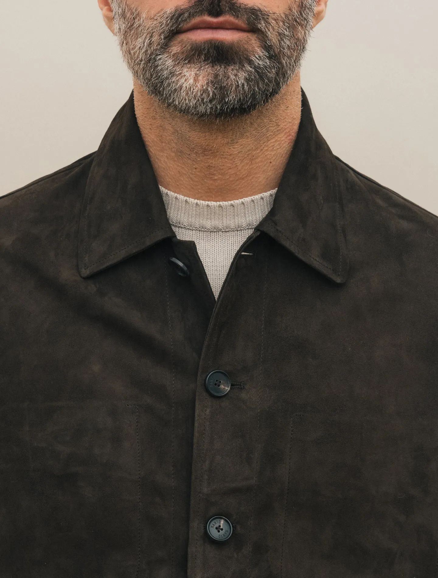 Strozzi Suede Jacket Dark Brown