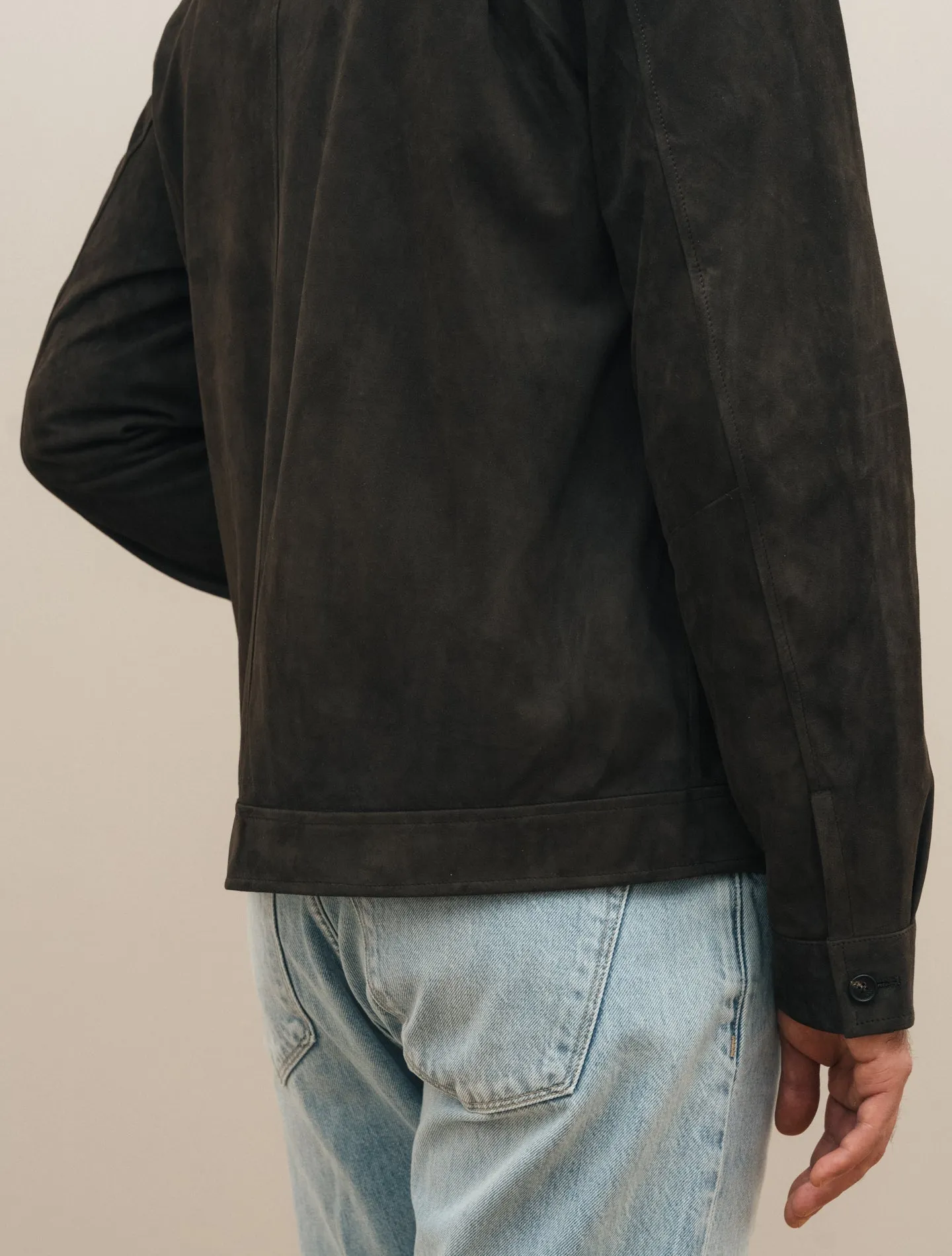 Strozzi Suede Jacket Dark Brown