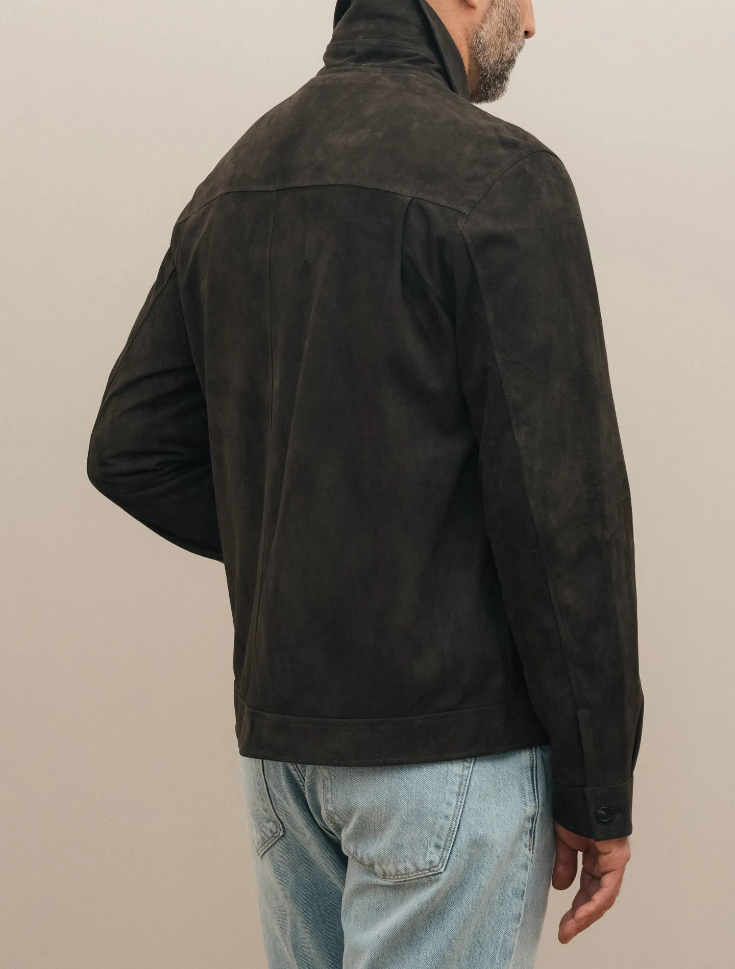 Strozzi Suede Jacket Dark Brown