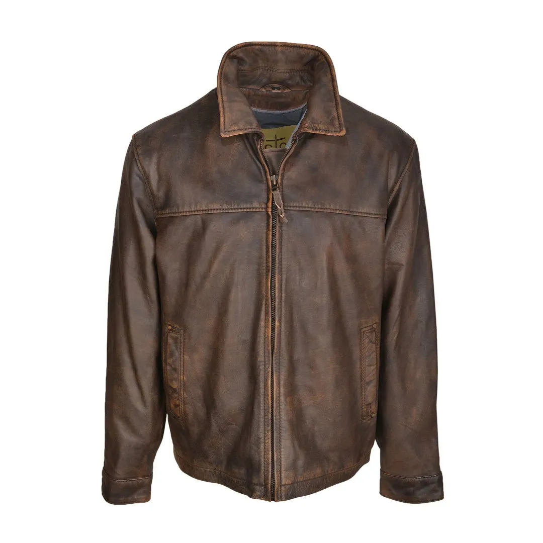STS Ranchwear Men's The Rifleman Leather Jacket Brown