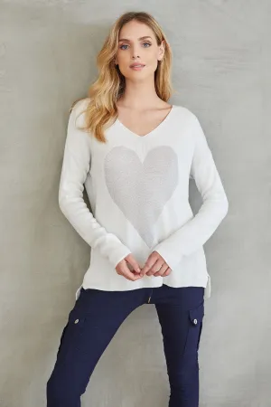 Sweater with Lurex Heart Detail