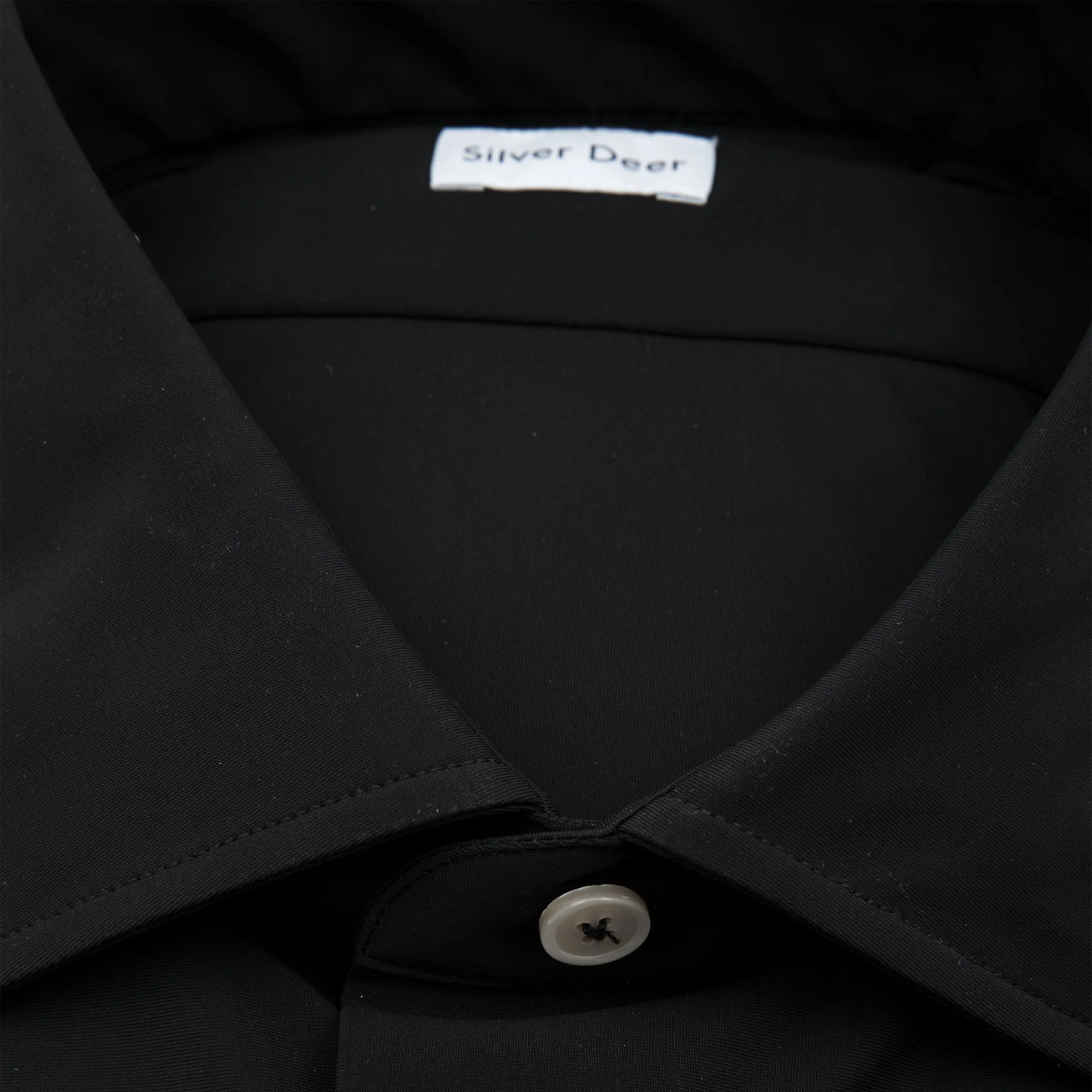 Tecno Stretch Easy Care Solid Sport Shirt Black
