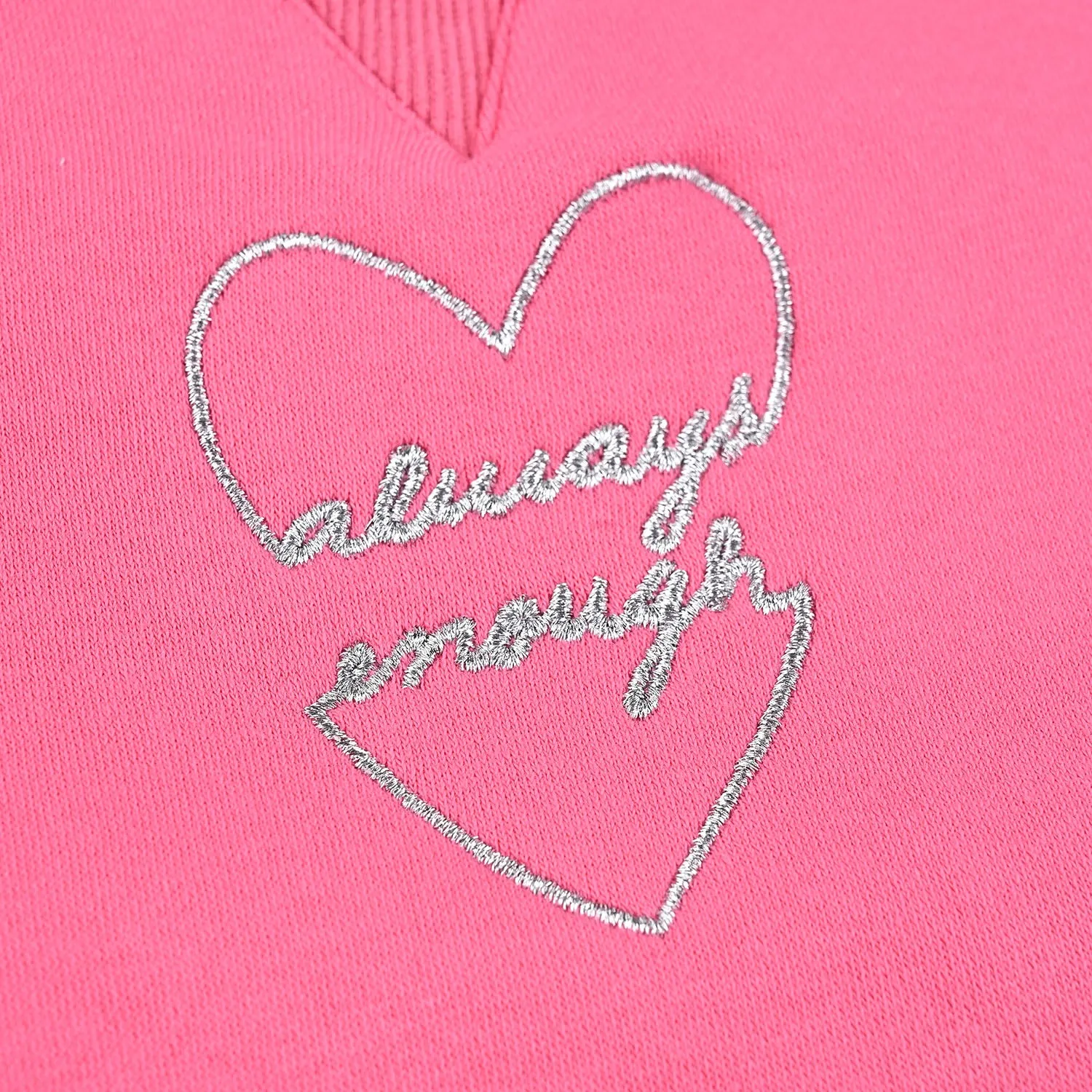 Teens Girls Fleece Cropped Sweatshirt-H.Pink