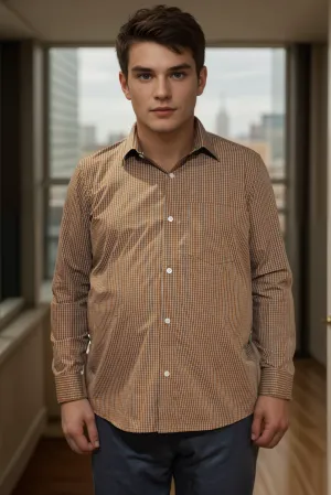 Terra Cota Check Formal Shirt