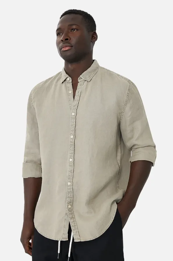 The Trinidad Linen Long Sleeve Shirt Porcini
