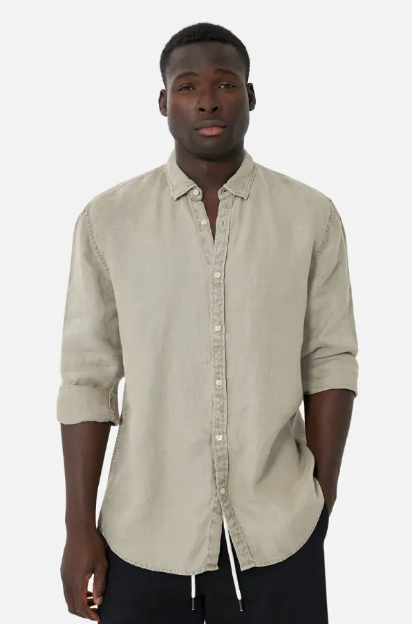 The Trinidad Linen Long Sleeve Shirt Porcini