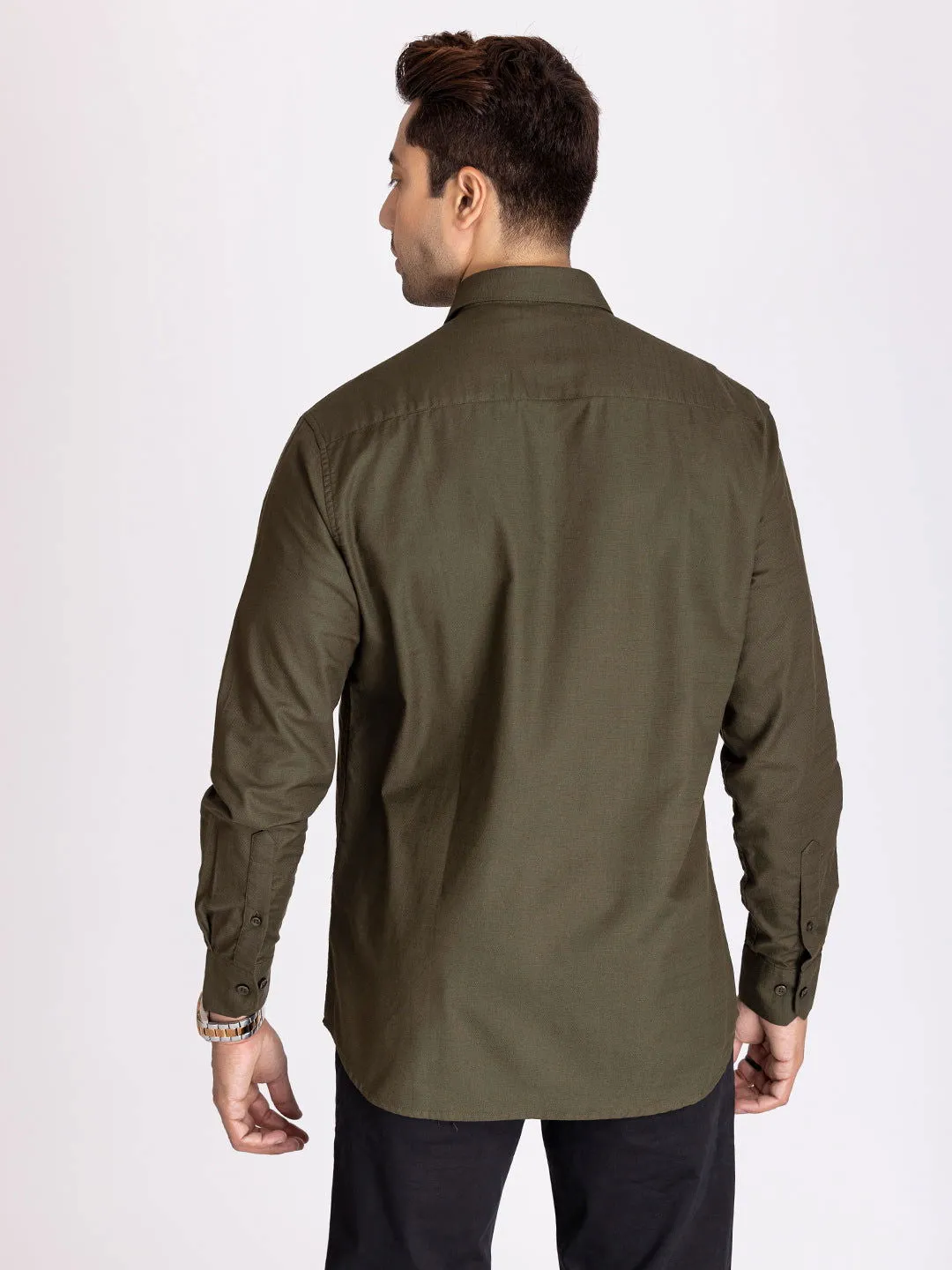 TWILL SHIRT -OLIVE GREEN
