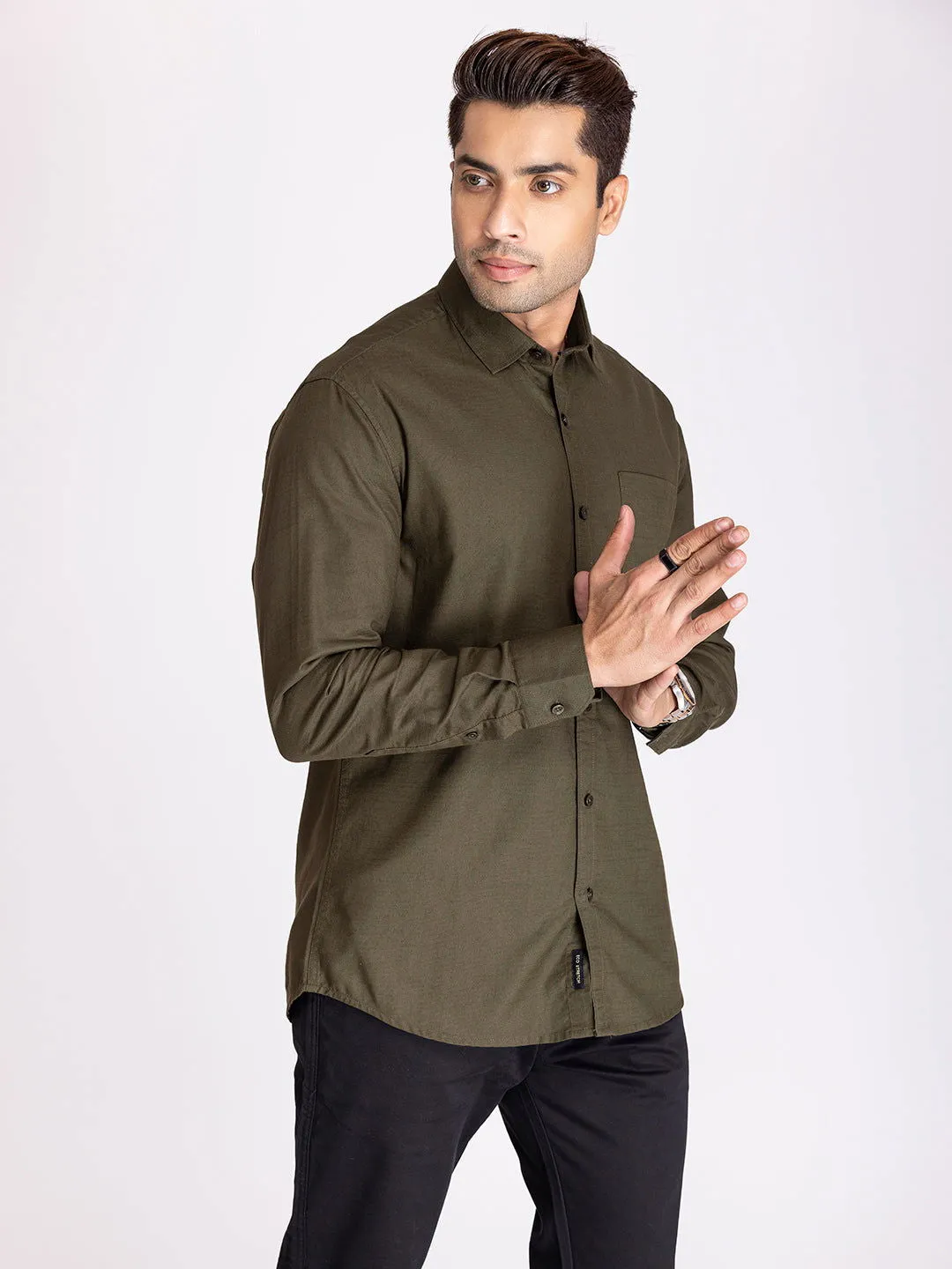 TWILL SHIRT -OLIVE GREEN