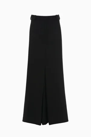 Victoria Beckham Floor Length Box Pleat Skirt - Black
