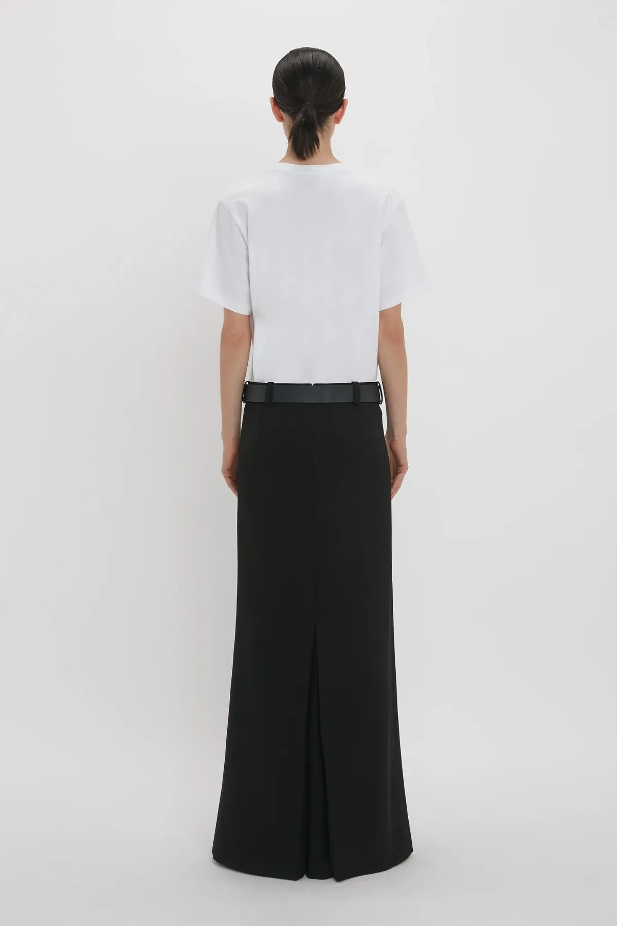 Victoria Beckham Floor Length Box Pleat Skirt - Black