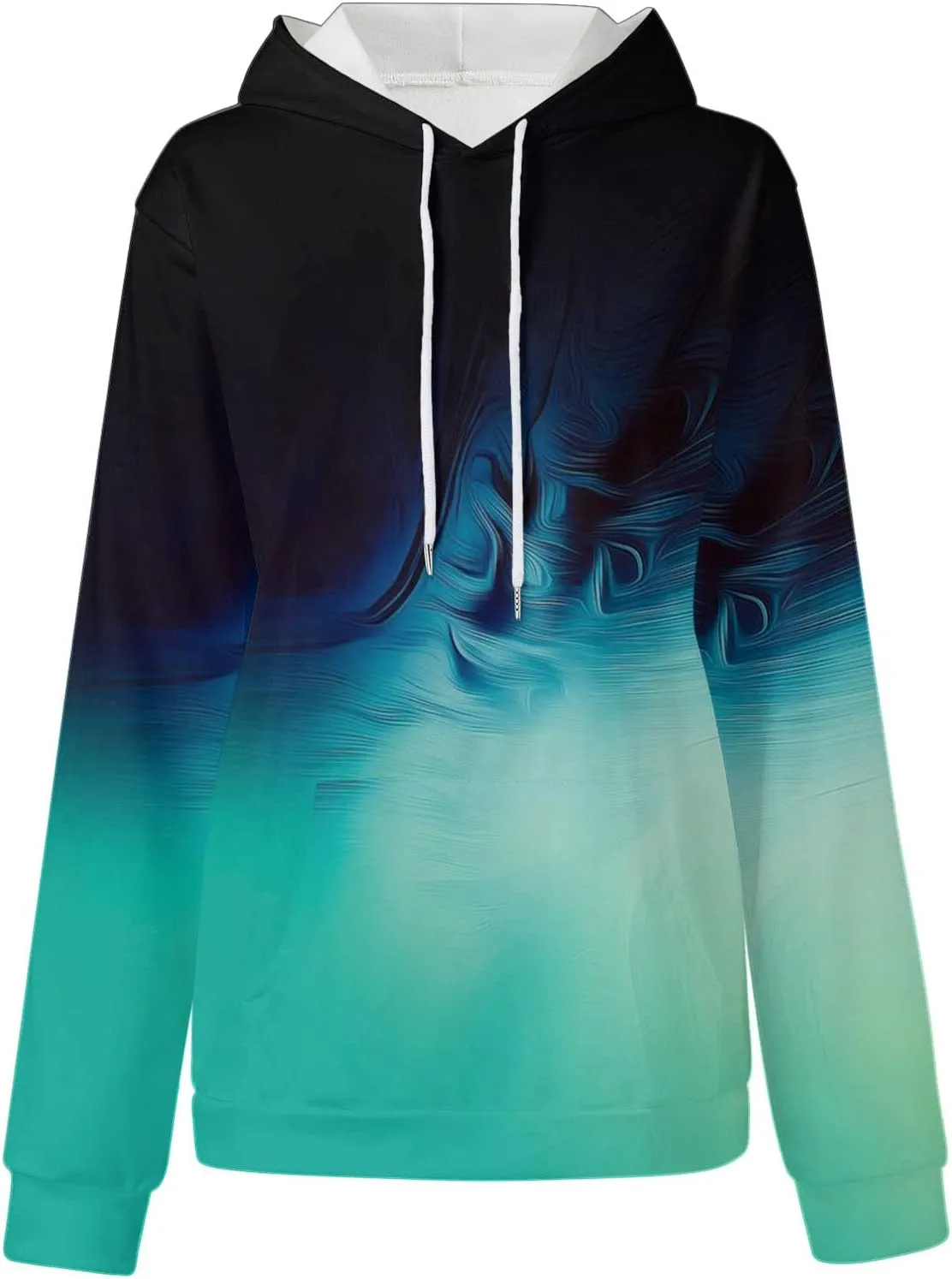 Women's Painted Oversized Hoodies Long Sleeve Drawstring Pullover Tops with Pockets 2024 Fall Trendy Loose Sweatshirt