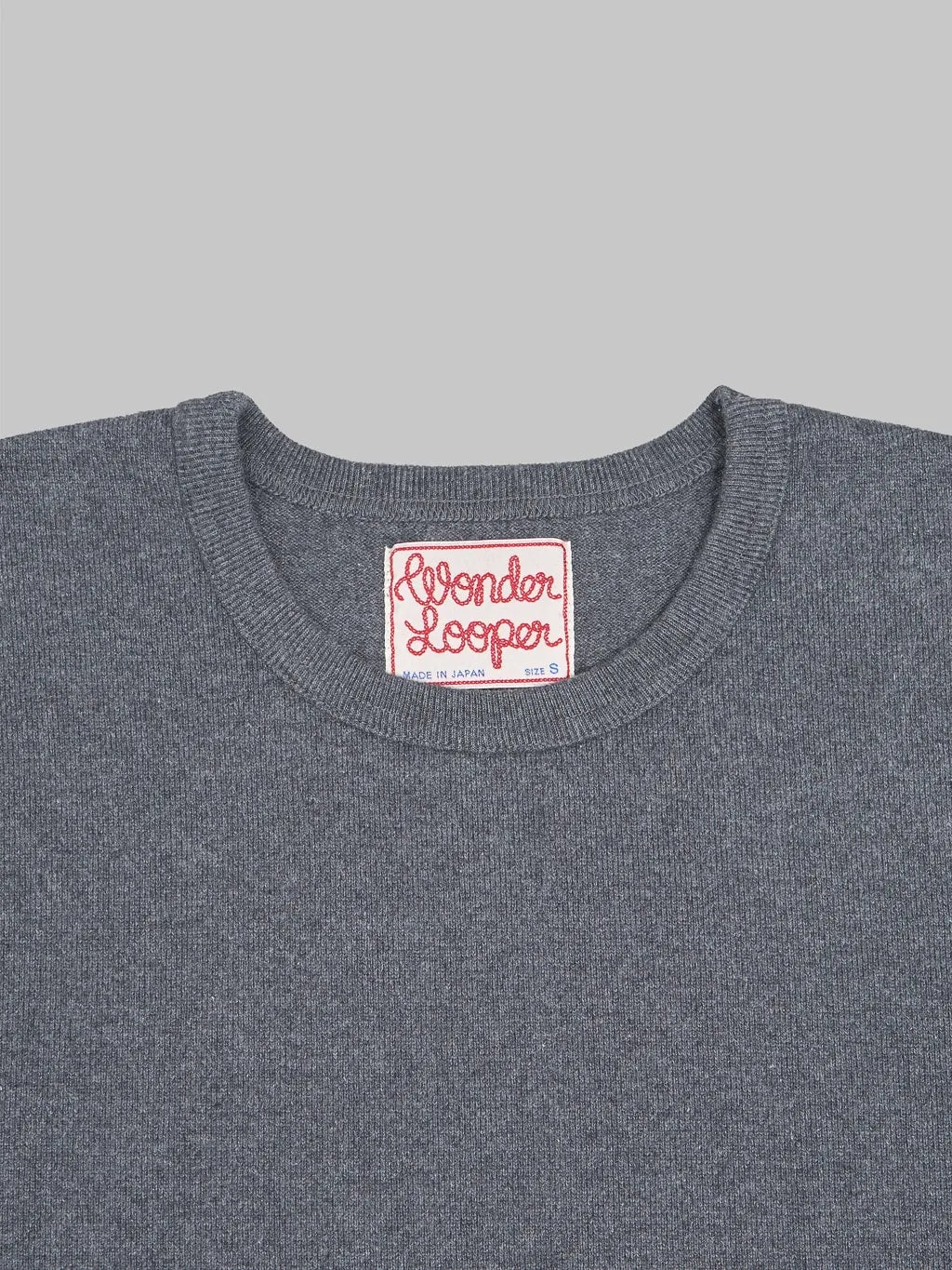 Wonder Looper Double Heavyweight Crewneck T-Shirt Charcoal