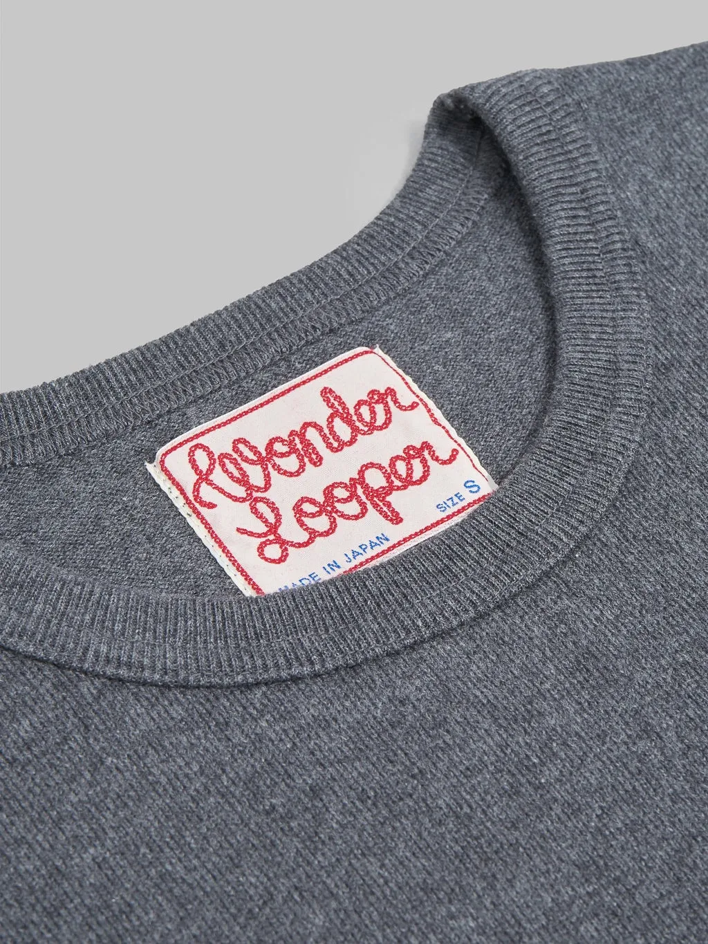 Wonder Looper Double Heavyweight Crewneck T-Shirt Charcoal